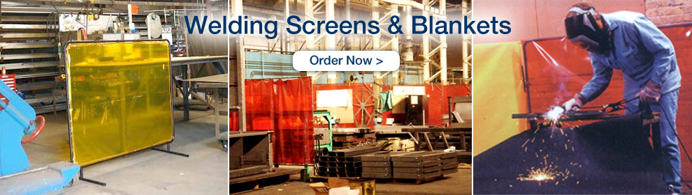 Welding Screens with steel frame and platform legs, and fire proof Welding Blankets designed to withstand high temperatures for prolonged times. Welding Screens and Blankets - Order Now
